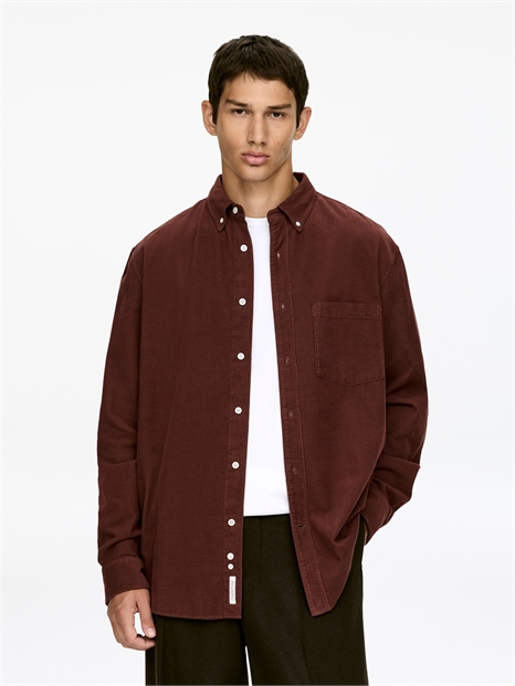Расслабленная вельветовая рубашка 1293125003 - Фото 13945391