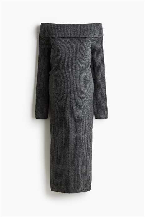 Платье без плеч из ребристого трикотажа MAMA 1241146001 - Фото 13945442