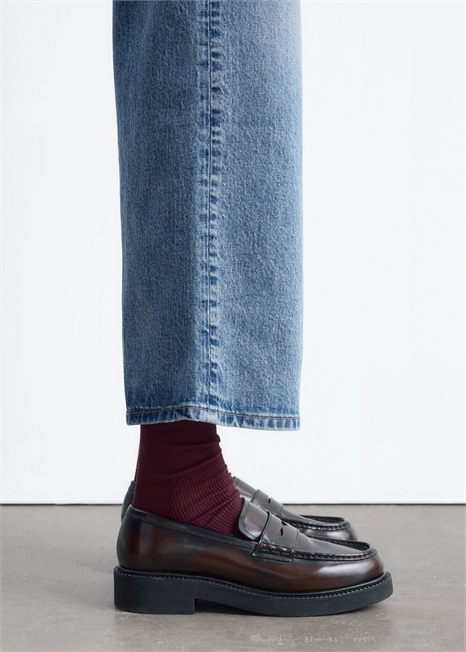 Лоферы из толстой кожи 1322321002 - Фото 13945589