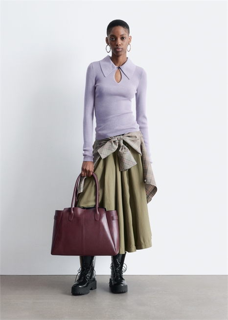 Топ с воротником "замочек 1259895007 - Фото 13945640