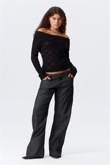 Вязаный свитер с вырезом на плечах 1307691002 - Фото 13946697