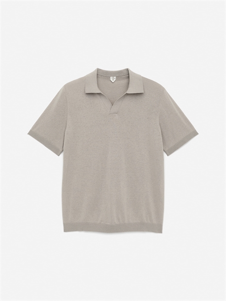 Хлопково-льняная рубашка-поло 0710956034 - Фото 13946942