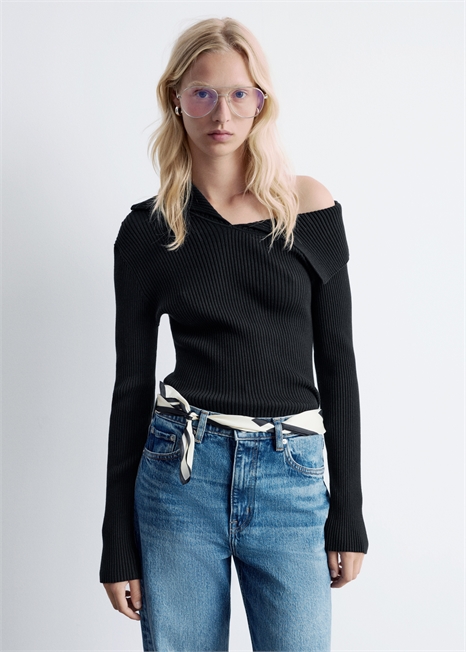 Трикотажный топ с плечами 1294354001 - Фото 13947092