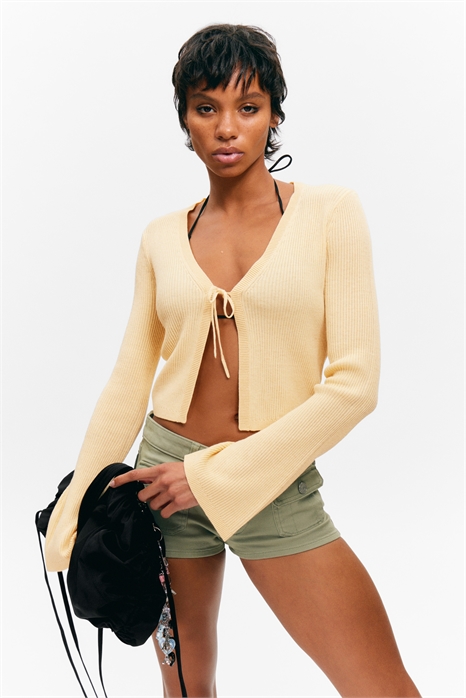 Ребристый кардиган с завязками спереди 1287894002 - Фото 13947257