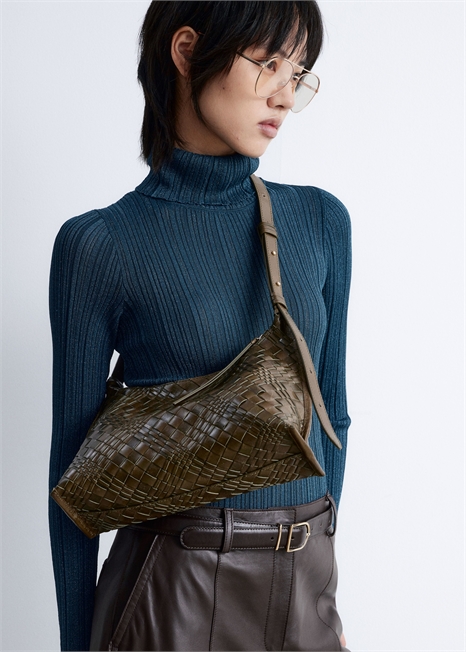 Сумка Crossbody из переплетенной кожи 1290996005 - Фото 13947414