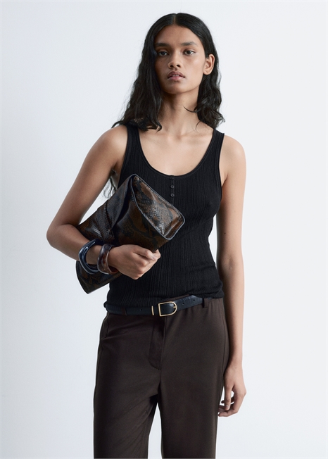 Трикотажный танк-топ с круглым вырезом 1317513001 - Фото 13947611