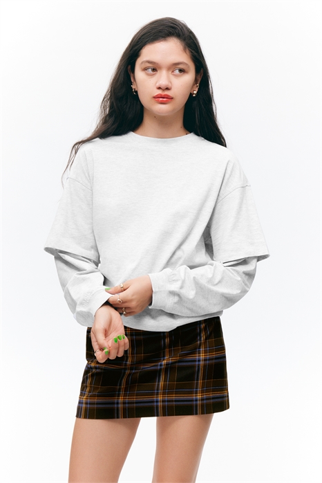 Двухслойная футболка с длинными рукавами, оверсайз 1267764002 - Фото 13948133