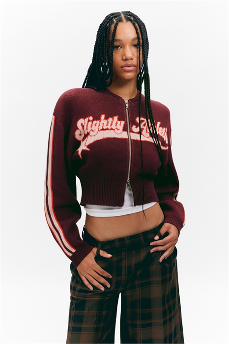 Обрезанный жаккардовый кардиган на молнии 1295366003 - Фото 13948735