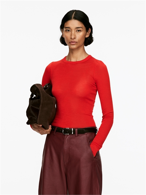 Мериносовый топ с длинными рукавами 0630664058 - Фото 13949422