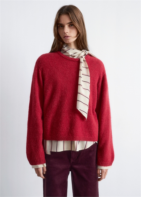 Вязаный свитер из смеси альпаки и шерсти 1269555004 - Фото 13949659