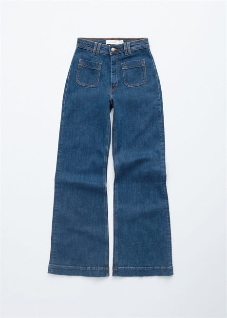 Расклешенные джинсы с высокой талией 1251525001 - Фото 13950428