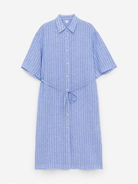 Льняное платье-рубашка 1261690002 - Фото 13951227