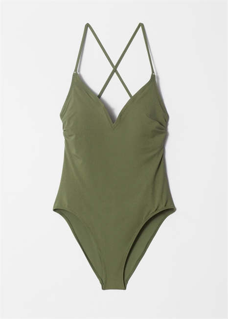 Купальник с V-образным вырезом 1252071002 - Фото 13952690