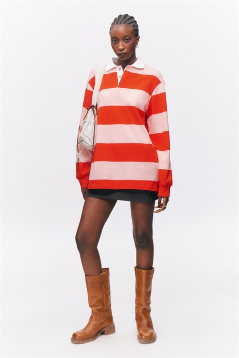 Мини-платье с длинными рукавами в стиле регби 1266161003 - Фото 13952735