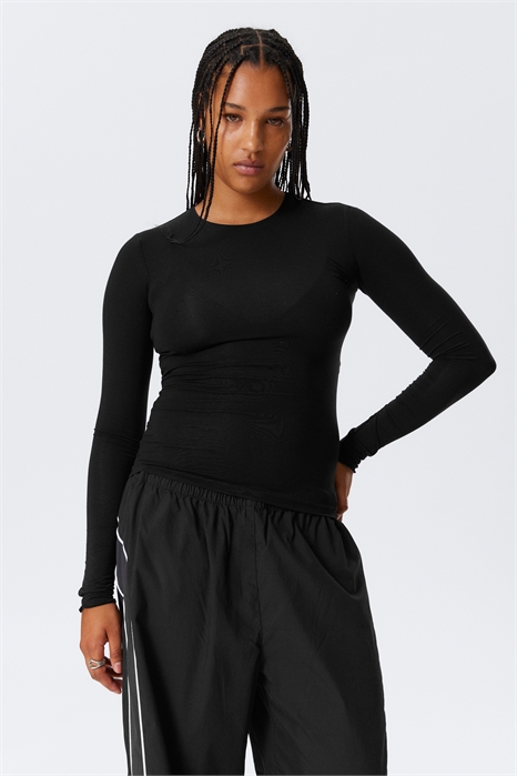 Облегающий топ с длинными рукавами из лиоцелла 1301849001 - Фото 13953155