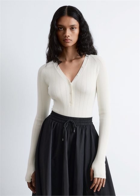 Боди-комбинезон с длинными рукавами из трикотажа в рубчик 1288104003 - Фото 13954262