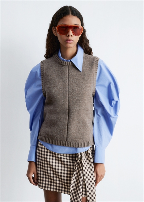 Вязаный свитер-жилет 1283911001 - Фото 13954761