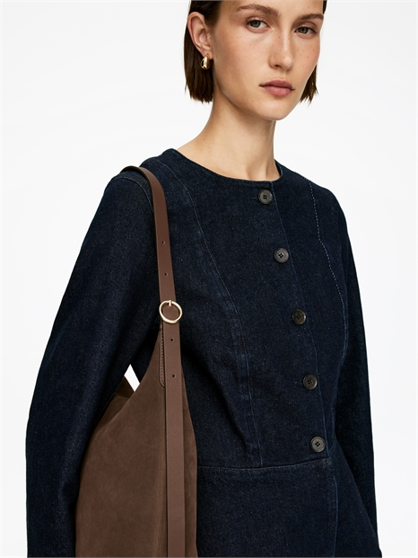 Замшевая сумка через плечо 1305484001 - Фото 13956968