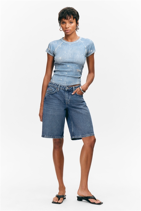 Джинсовые шорты Imoo с низкой посадкой и широкой штаниной 1275631001 - Фото 13957236