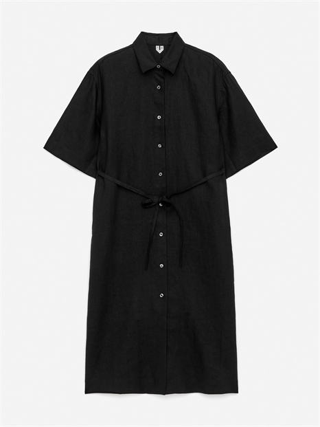 Льняное платье-рубашка 1261690001 - Фото 13957533