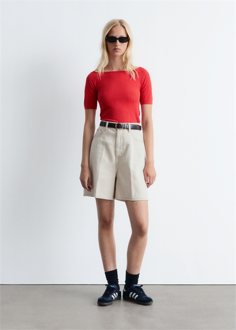 Топ без плеч с ребристой вязкой 1284598001 - Фото 13958034