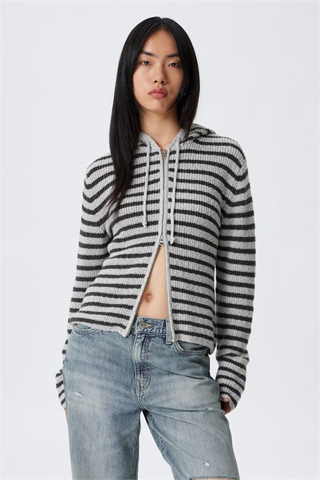 Полосатая трикотажная толстовка Slim Fit на молнии 1294756001 - Фото 13958346