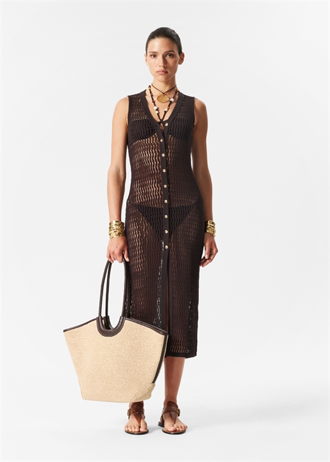 Платье макси с открытой вязкой 1283796001 - Фото 13958553