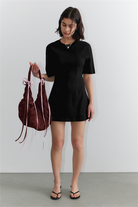 Структурированное платье-футболка мини 1267852001 - Фото 13958727