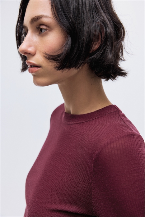 Топ из шерсти с ребристой вязкой 1268747029 - Фото 13959294