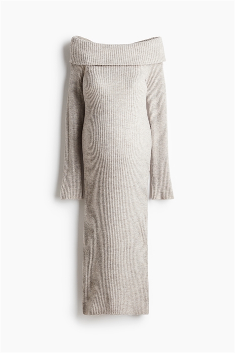 Платье без плеч из ребристого трикотажа MAMA 1241146002 - Фото 13960267