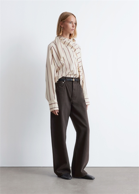 Рубашка с отделкой шарфом 1290056001 - Фото 13960678