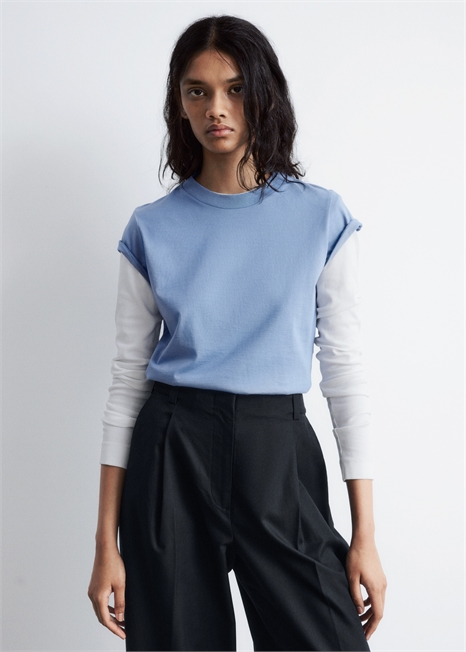 Футболка с вырезом горловины 1280504003 - Фото 13960862