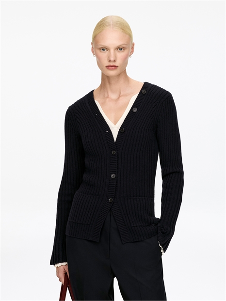 Кардиган с ребристой вязкой 1305312001 - Фото 13961300