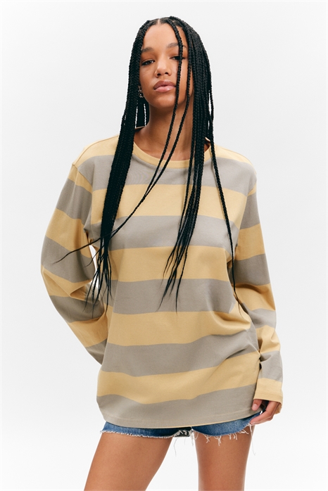 Полосатое мини-платье с длинными рукавами 1293049001 - Фото 13961460