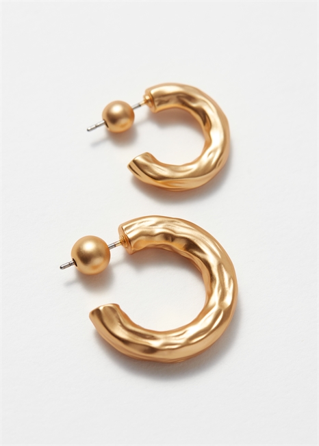 Комплект серег-обручей с текстурой 1296684001 - Фото 13961476