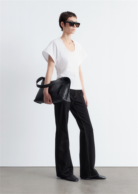 Расклешенные брюки из джерси с вышивкой 1271959001 - Фото 13961576