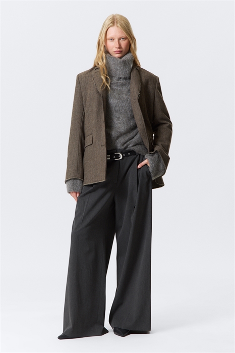 Свободный блейзер из шерстяной смеси в елочку 1298241001 - Фото 13961830