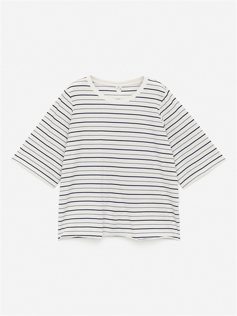 Хлопковая футболка с элегантной драпировкой 1223311012 - Фото 13962506