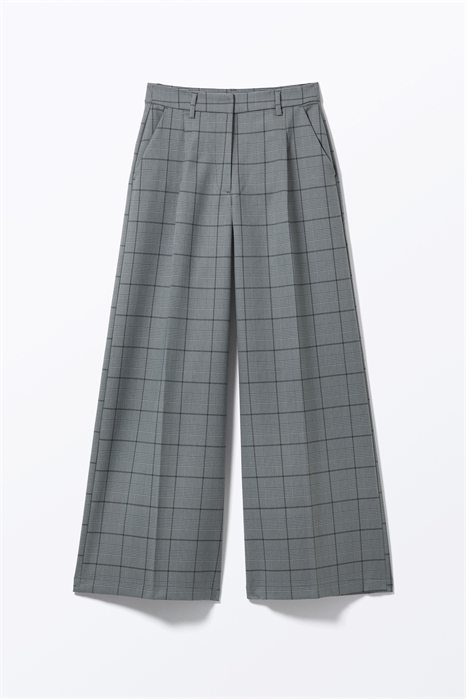 Плиссированные брюки из костюмной ткани с высокой талией и широкими штанинами 1266277003 - Фото 13962904