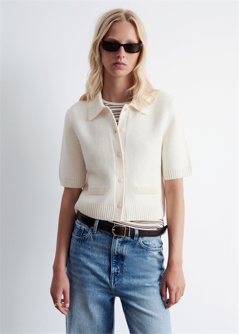 Вязаный кардиган с короткими рукавами 1284898001 - Фото 13964076