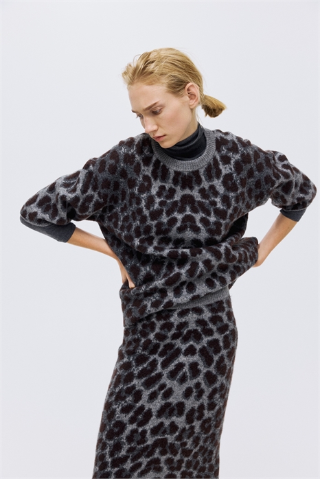 Свободный джемпер из жаккардовой вязки 1303122001 - Фото 13966217