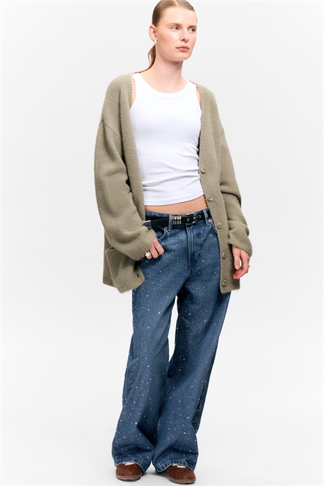 Кардиган с V-образным вырезом из мягкого трикотажа 1295427003 - Фото 13967143