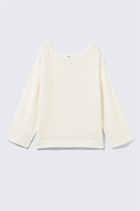 Свободный свитер открытой вязки с боковыми разрезами 1273039001 - Фото 13968842