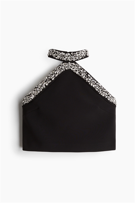 Топ с украшенной стразами горловиной 1260045001 - Фото 13968896