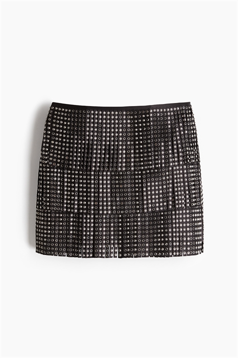 Юбка с бахромой, украшенной стразами 1260838001 - Фото 13970171