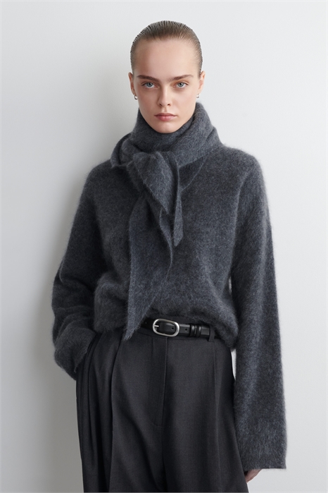 Кашемировый джемпер с круглым вырезом 1289047003 - Фото 13970589