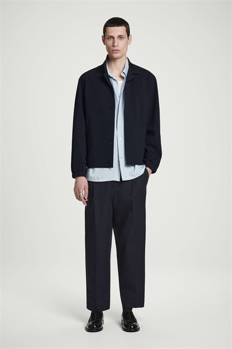 Кофта из хлопкового джерси интерлок с воротником 1273212001 - Фото 13970871