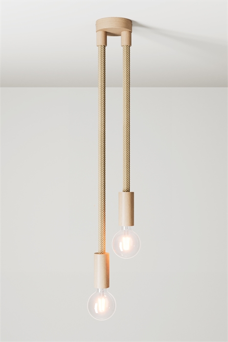 Потолочный светильник из дерева с кабелем Xxl и 2 лампочками 1229767001 - Фото 13972028