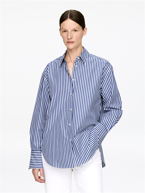 Рубашка из поплина с расслабленным кроем 1243052005 - Фото 13972162