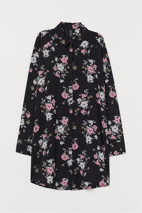 Платье-блузка с узором 0777273005 - Фото 13972908